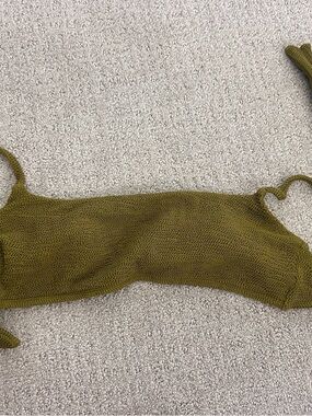 Somerfield Swim Olive Knit Tie Bikini Top